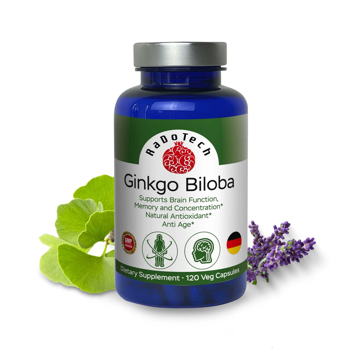 RaDoTech Ginkgo Biloba Memory & Focus Support - 120 Capsules