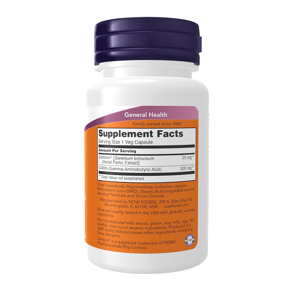 NOW Calm & Focus with Zembrin & GABA - 60 Vegetarian Capsules - image 2