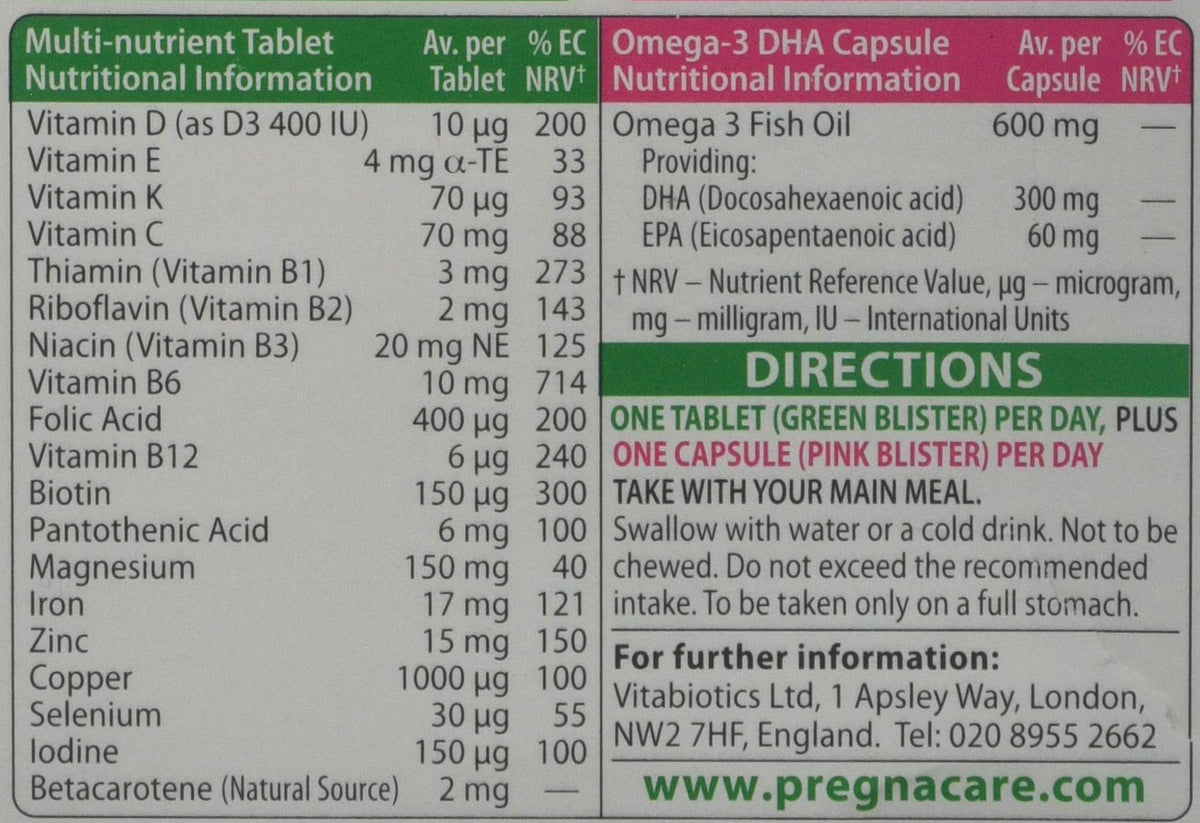 Pregnacare Plus Prenatal Multivitamin with Omega-3 - 2 Pack - image 4