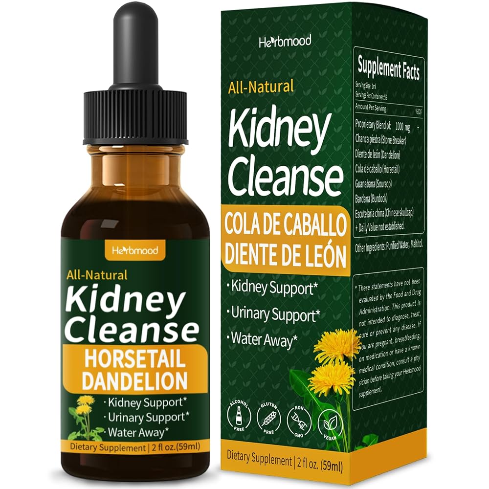 Herbmood Kidney Cleanse Drops Herbal Tincture - 2 Fl Oz