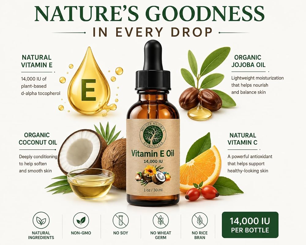 Mother Nature's Essentials Vitamin E Oil for Skin & Face - 2 oz - image 2