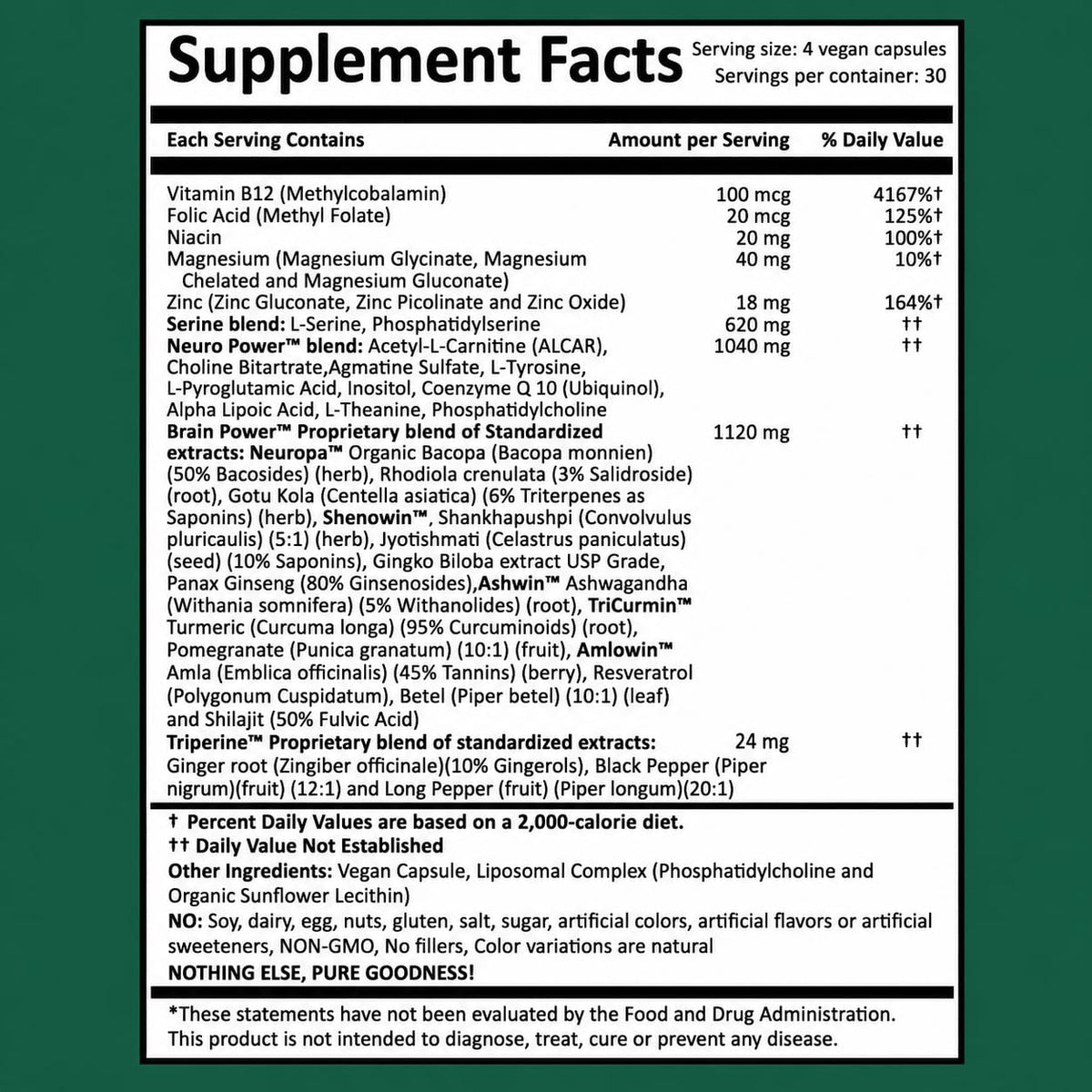 Harmony Nutraceuticals Neuro Power Liposomal Brain Support - 120 Vegan Capsules - image 2