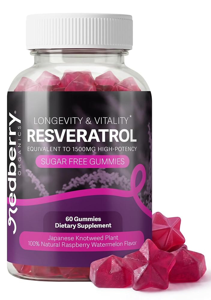 Redberry Organics Resveratrol 1500mg Gummies - 60 Count