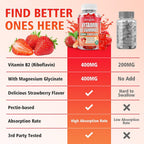 GrnLife Vitamin B2 Gummies, Riboflavin 400mg with Magnesium for Kids