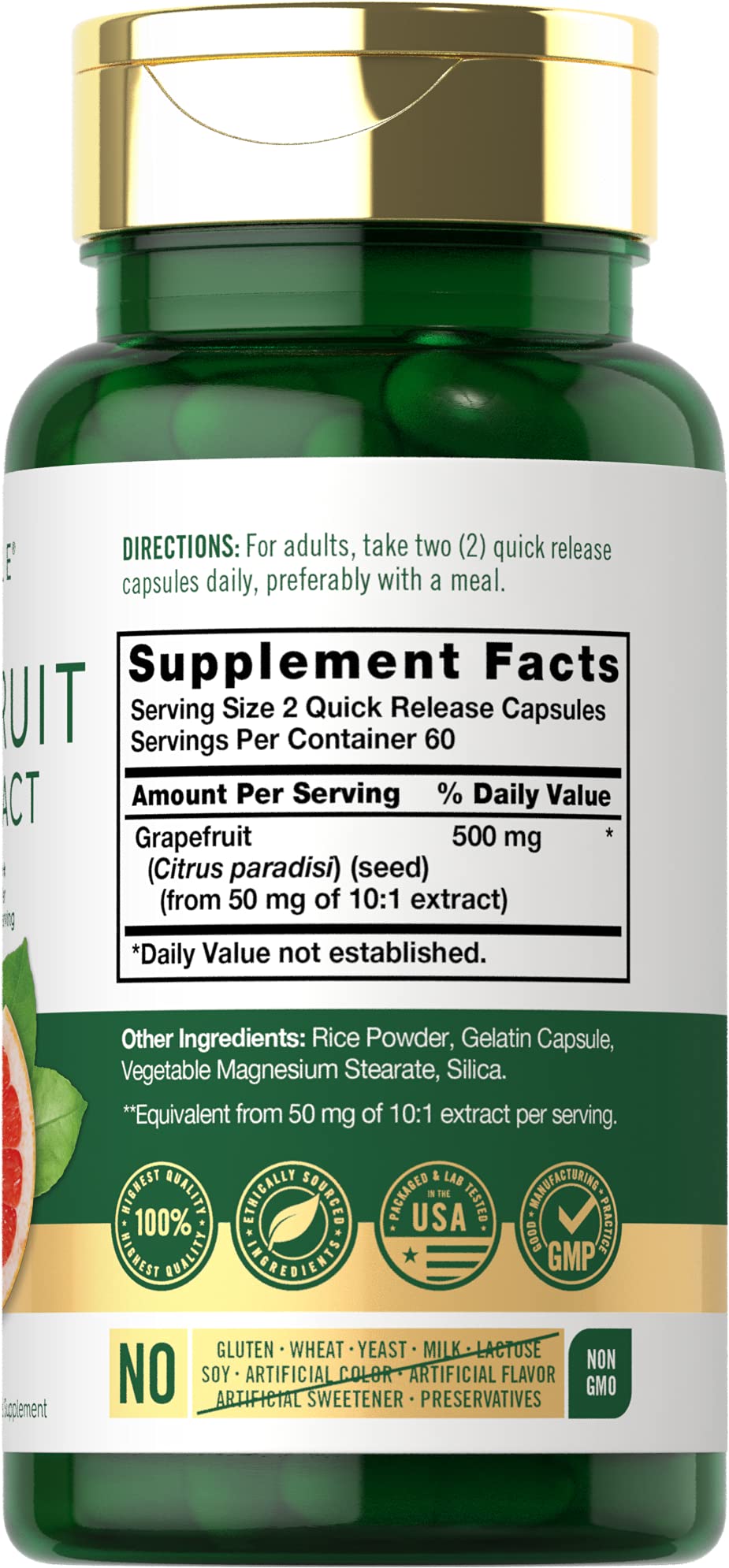 Carlyle Grapefruit Seed Extract Maximum Strength - 120 Capsules - image 2
