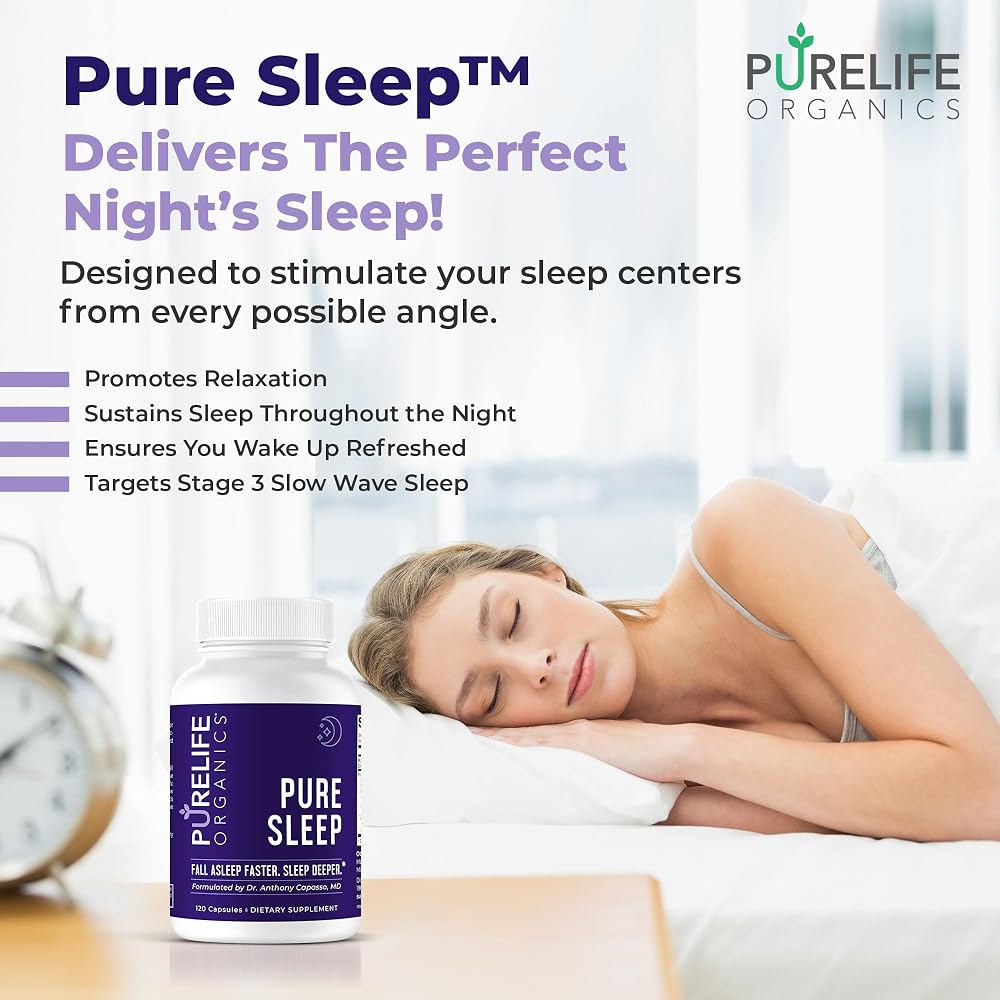 PureLife Organics Pure Sleep Supplement for Sleep Support - 120 Capsules - image 2