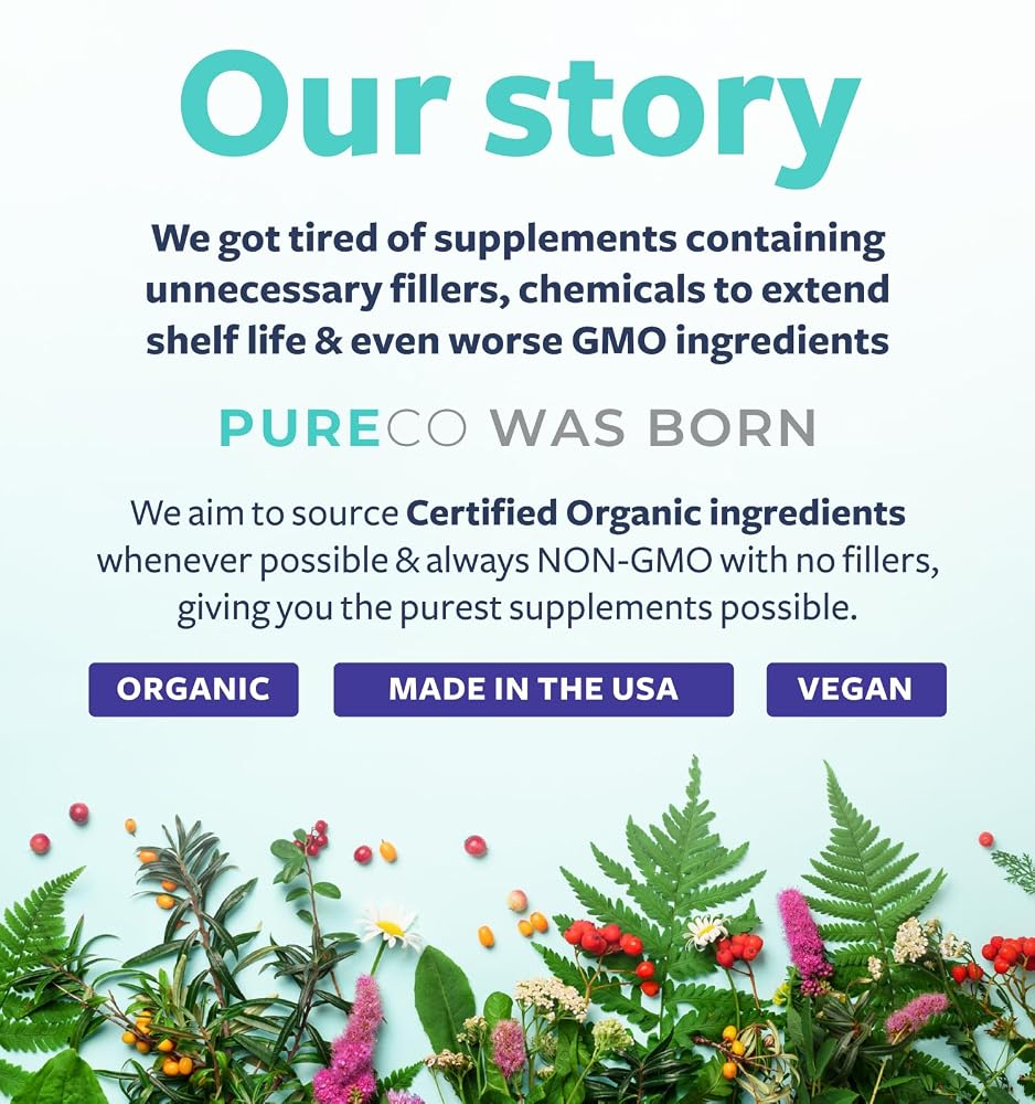 PURE CO Organic Elderberry for Adults - Vegan Sambucus Elderberry