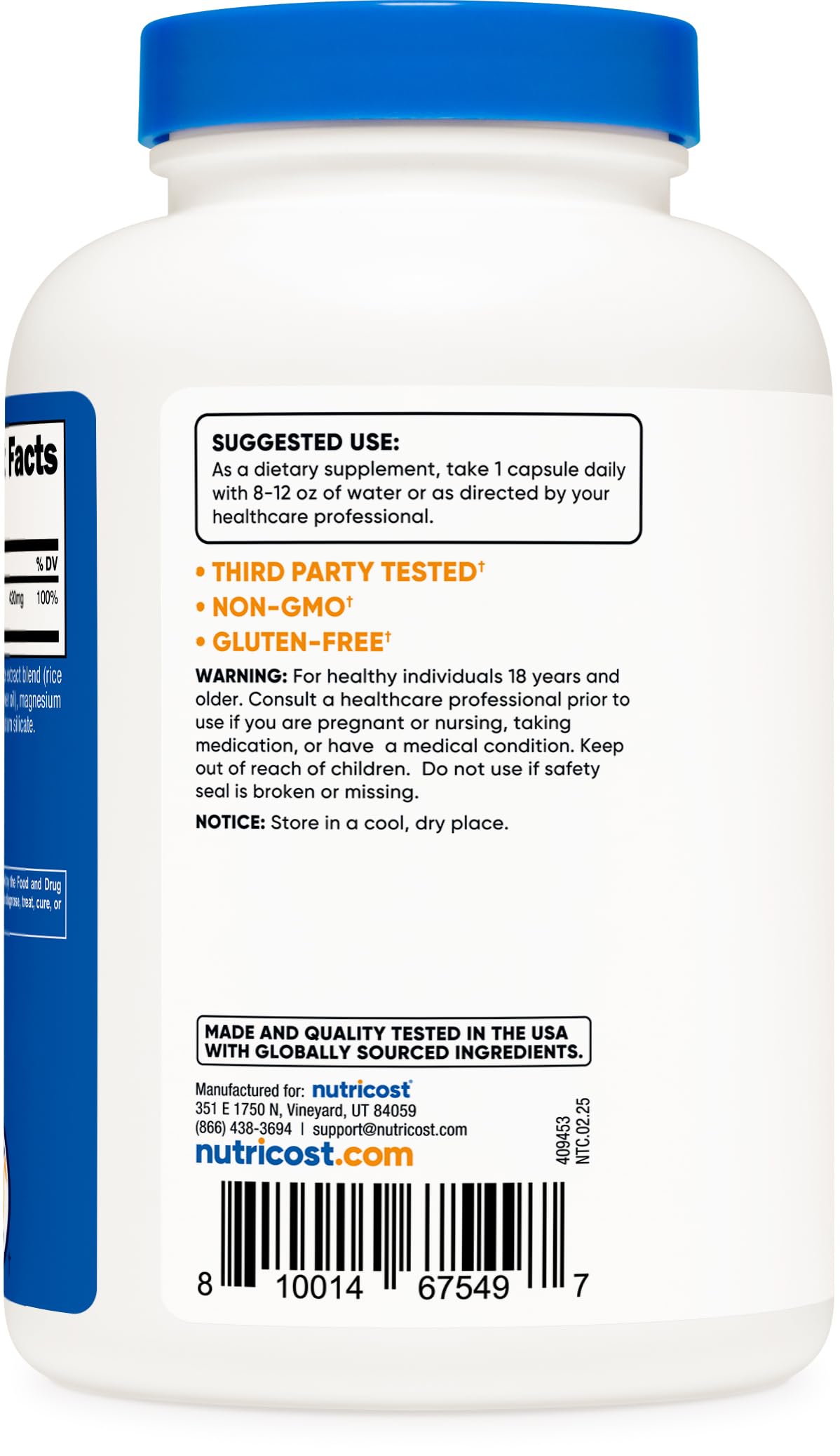Nutricost Magnesium Oxide 750mg, 240 Capsules