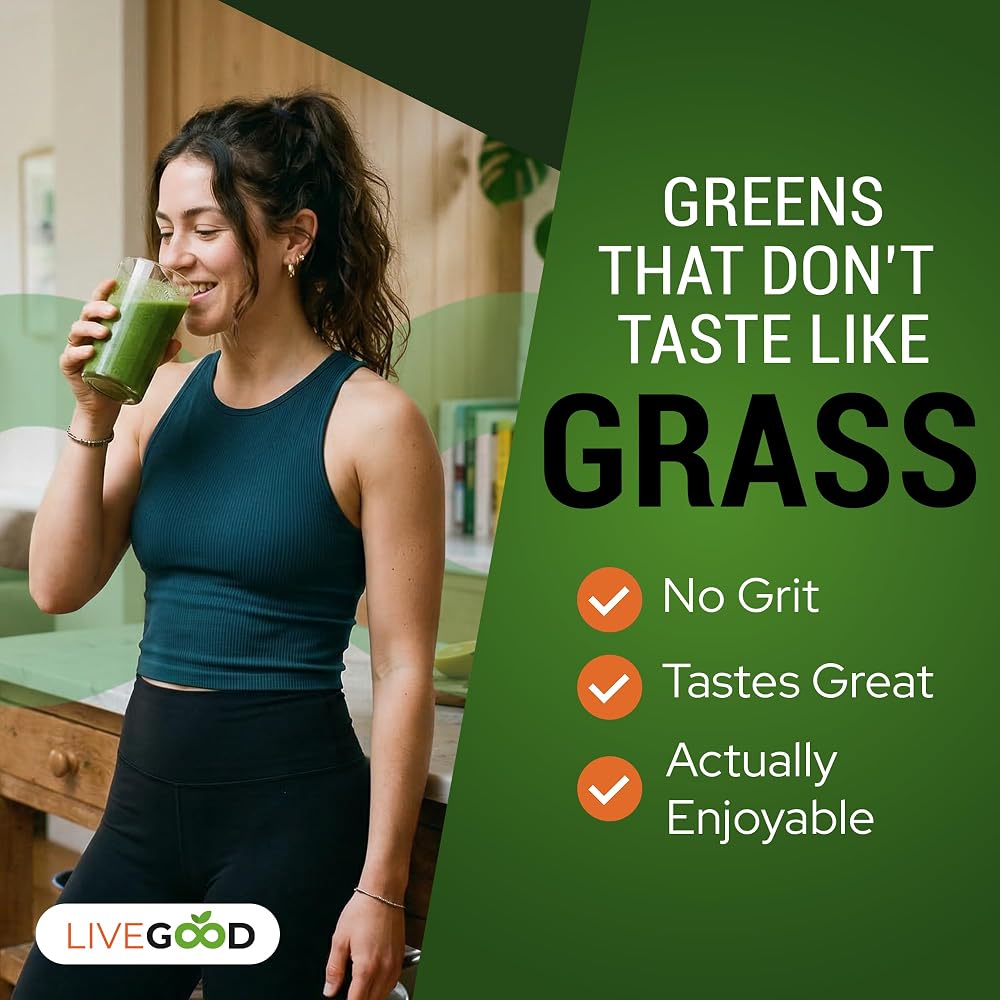 LIVEGOOD Daily Greens Powder Organic Blend for Digestion & Focus - 30 Servings - image 3