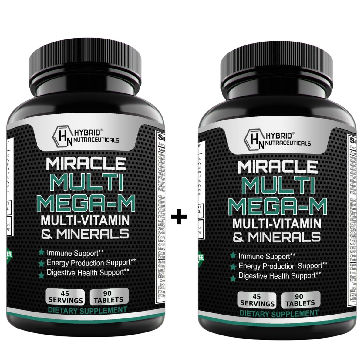 Hybrid Nutraceuticals MiracleMulti MEGA-M Multivitamin - 180 Tablets