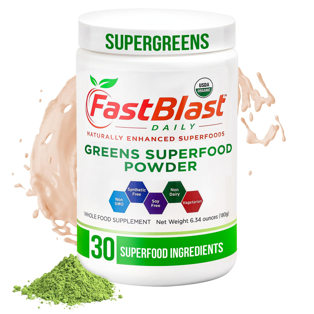 FastBlast Organic Super Greens Powder with Probiotics - 180g