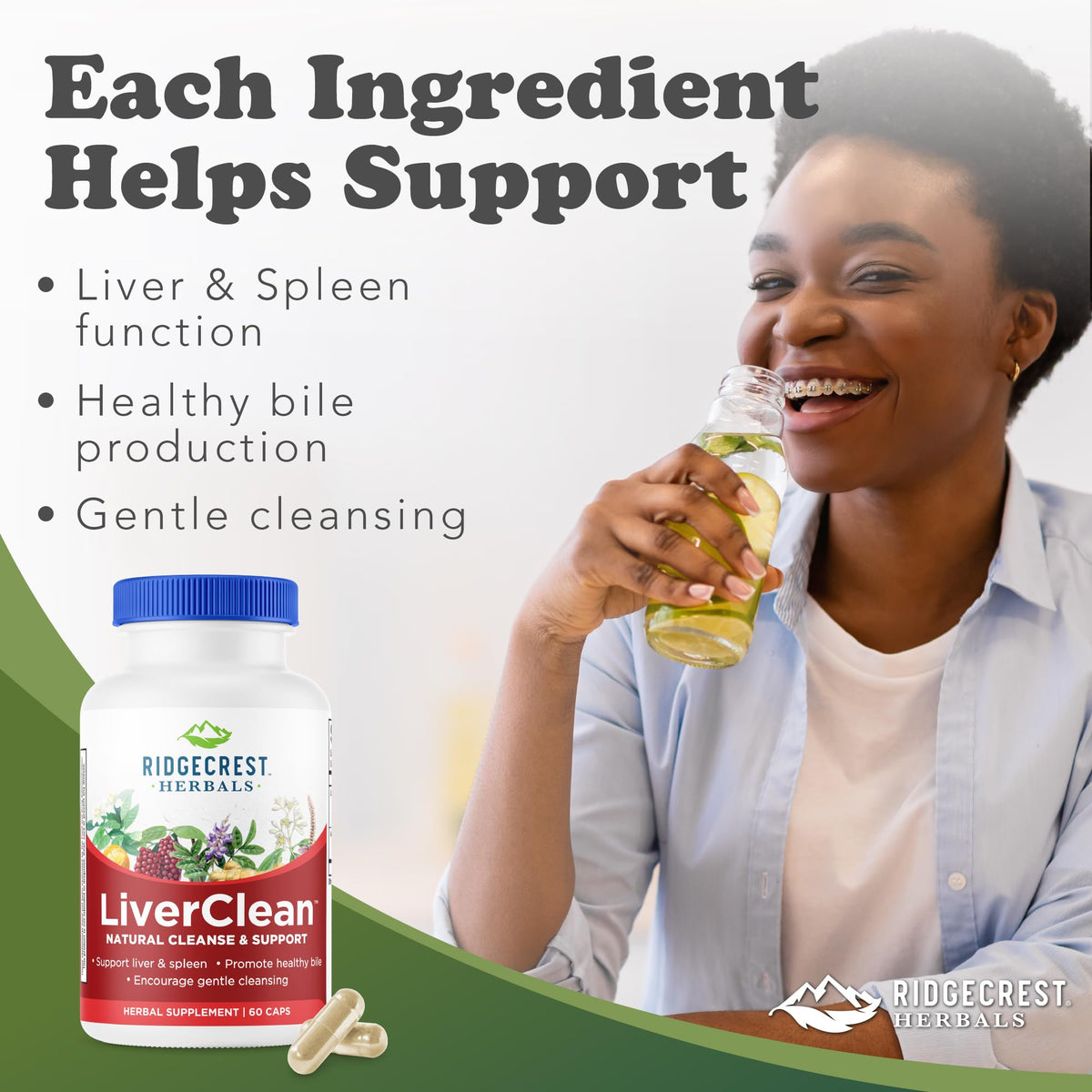 RidgeCrest Herbals LiverClean Herbal Liver Support - 60 Capsules - image 2