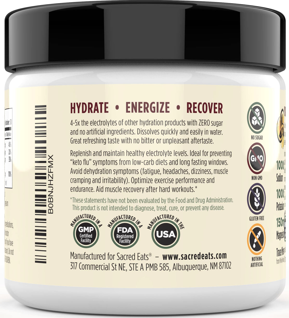 Sacred Eats Sarcred Eats Keto Recharge Electrolytes