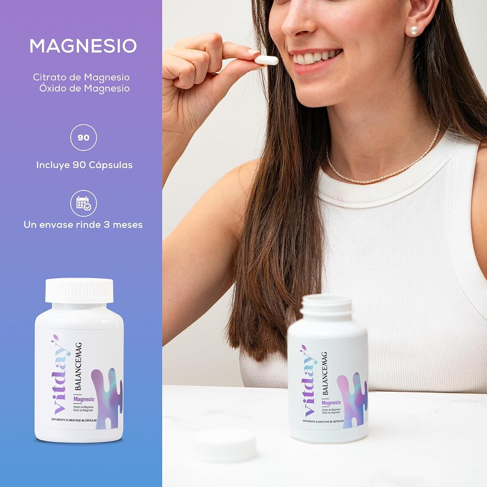 V Vitday Magnesium Oxide 500mg - 90 Vegetarian Capsules - image 3