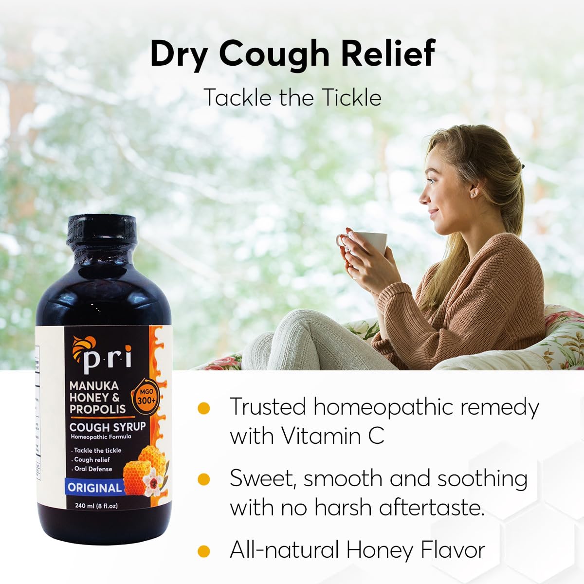 P.R.I Manuka Honey & Propolis Cough Syrup - 8 Fl Oz - image 2