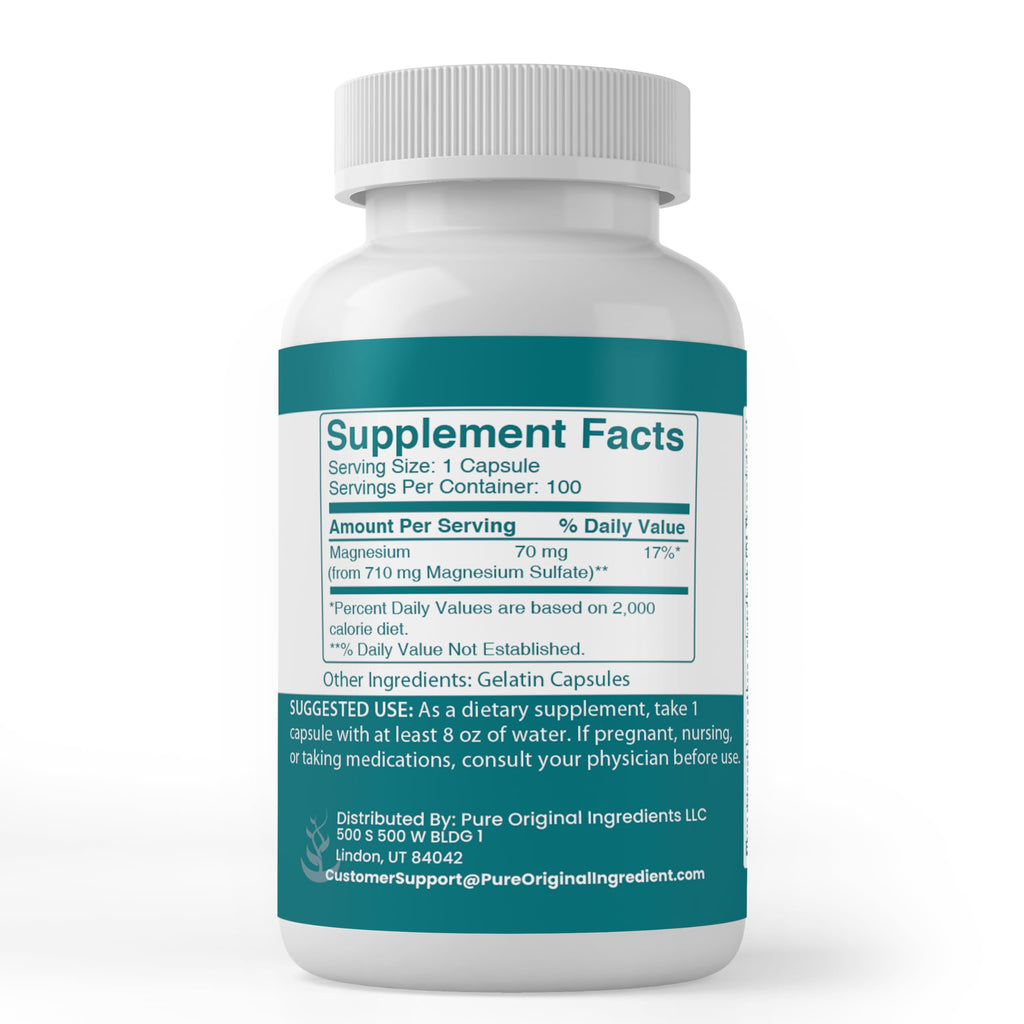 Pure Original Ingredients Epsom Salt - 100 Capsules - image 2