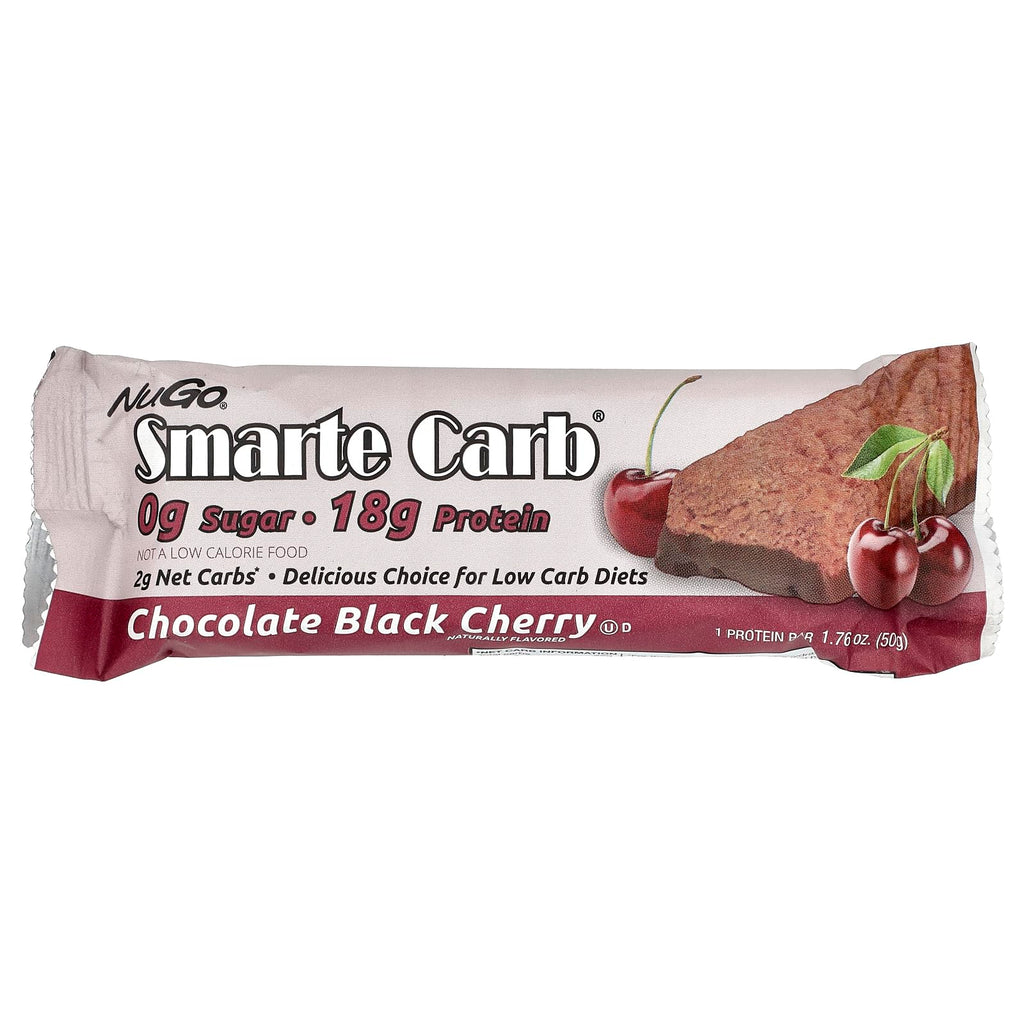 NuGo Nutrition Smarte Carb Protein Bar Chocolate Black Cherry - 12 Bars - image 3