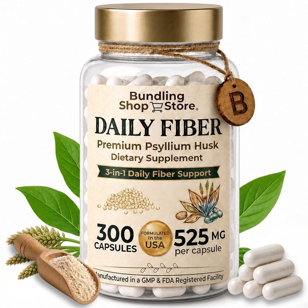 Fusion Shop Store Daily Fiber Psyllium Husk Capsules - 300 Count