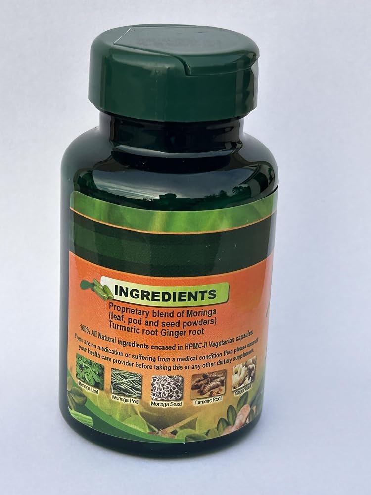 King's Jamaican Moringa Capsules with Turmeric & Ginger - 90 Capsules - image 2
