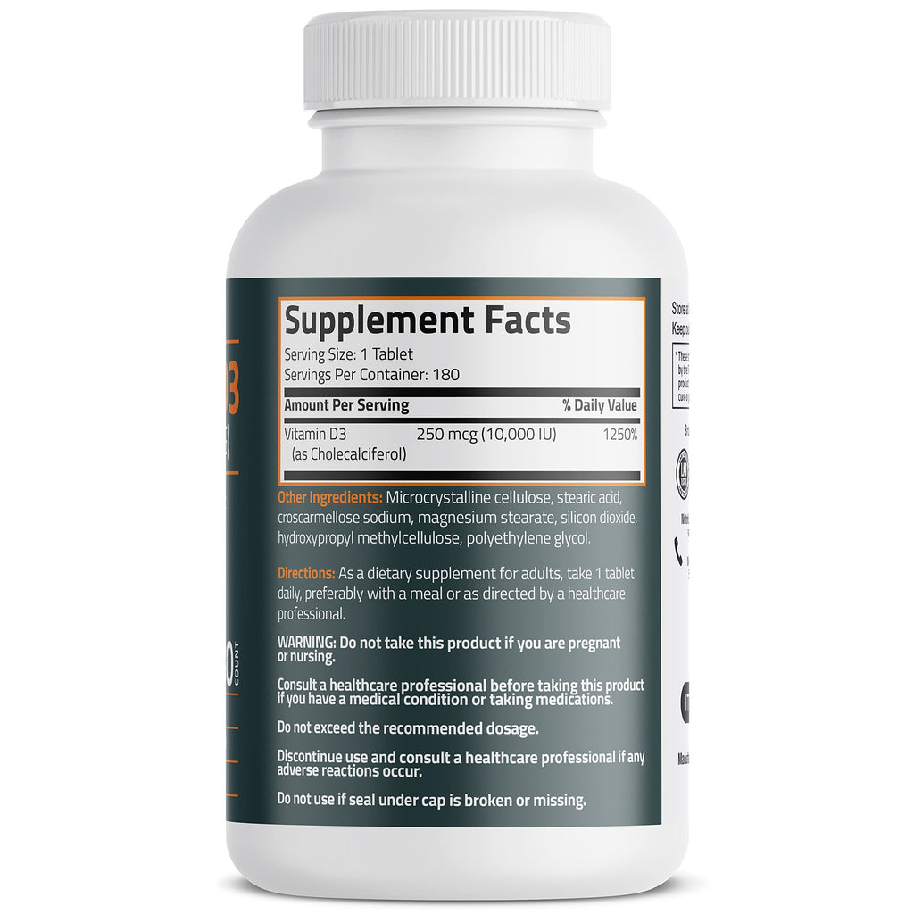 Bronson Bronson Basics Flavored Vitamin D3 Tablets Healthy Muscle