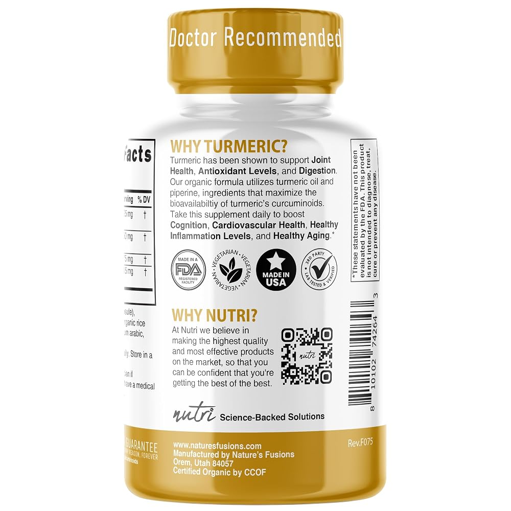 Nature's Fusions Turmeric Curcumin Complex 1425mg - 90 Capsules - image 3