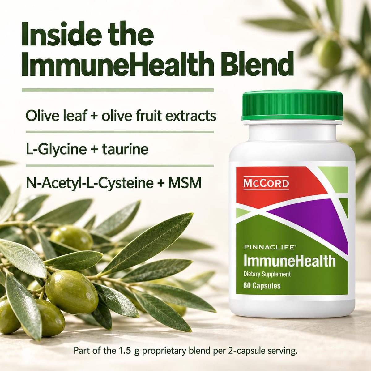 Pinnaclife McCord ImmuneHealth Olive Leaf Extract Vitamins - 60 Capsules - image 3