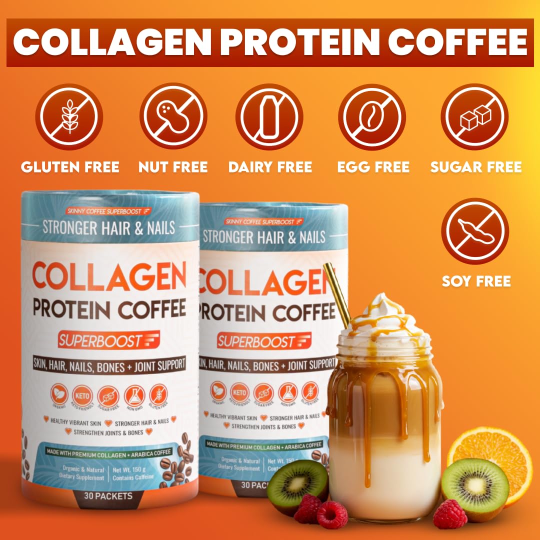 Skinny Coffee SuperBoost Collagen Protein Coffee Powder - 30 Servings - image 6