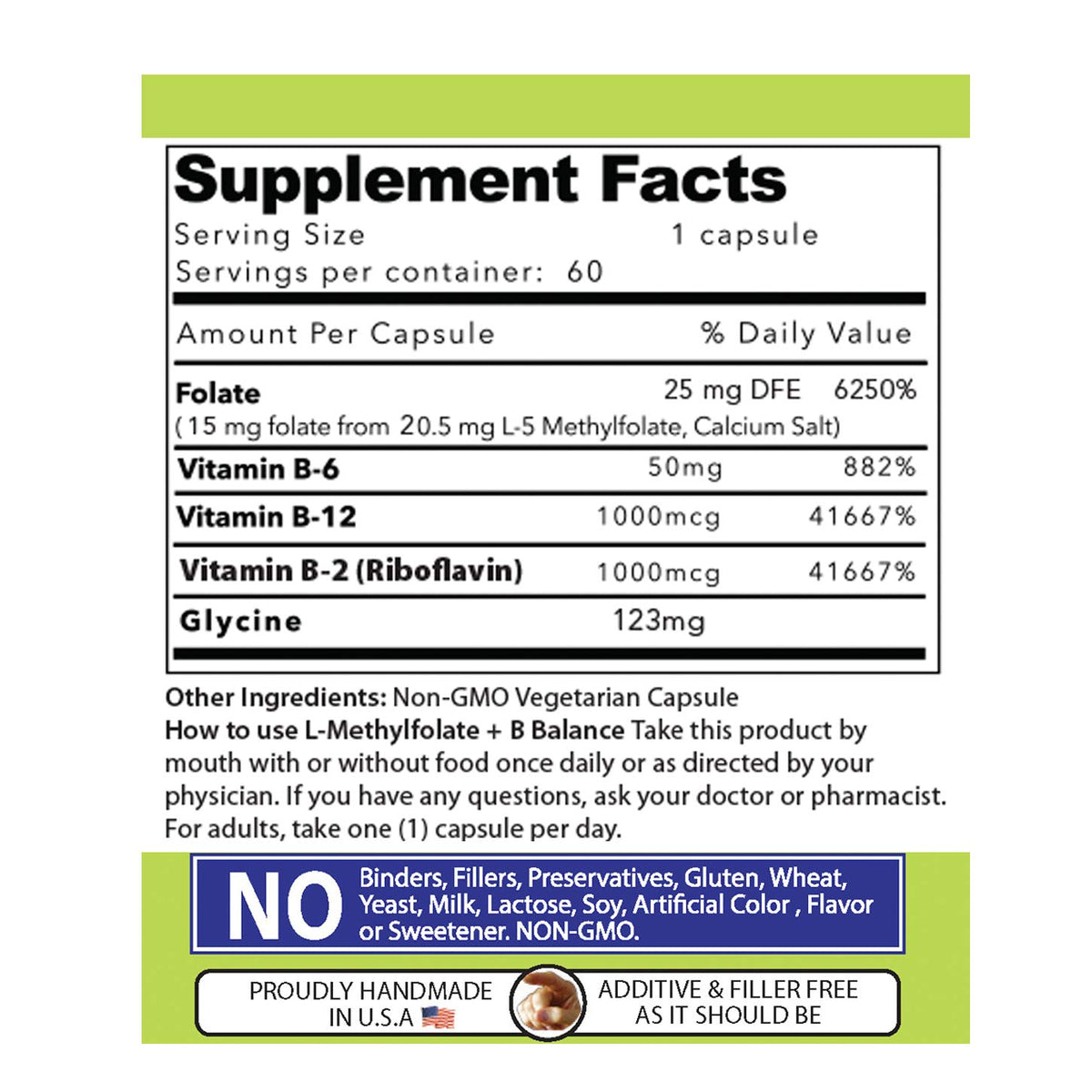 AND GIVE US TODAY OUR DAILY Our Daily Vites L-Methylfolate B Complex