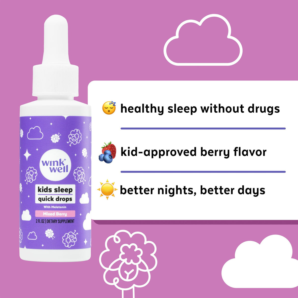 Wink Naturals Kids Liquid Melatonin Drops Sleep Aid - 2 Fl Oz - image 8