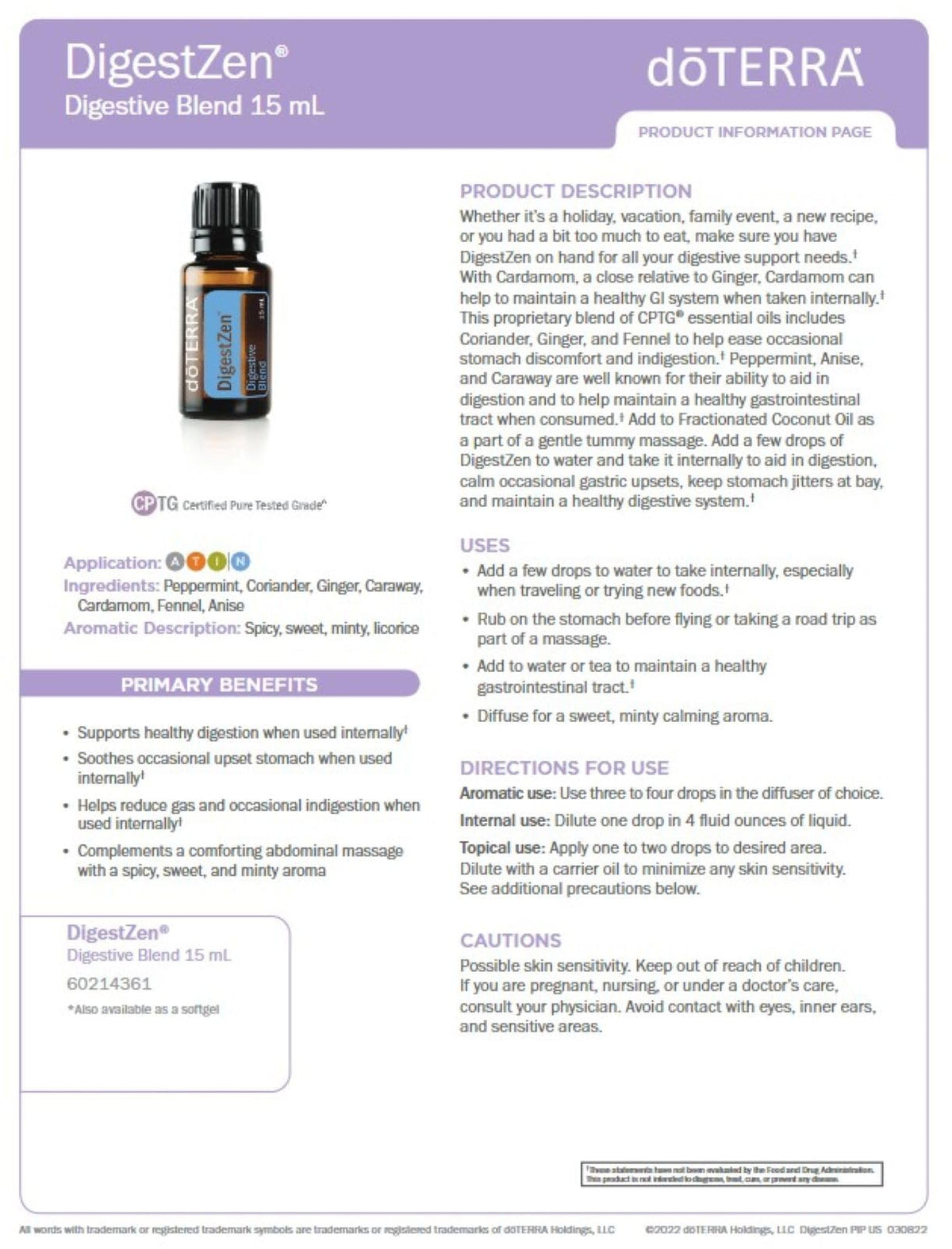 doTERRA DigestZen Essential Oil Digestive Blend - 2 Pack - image 8