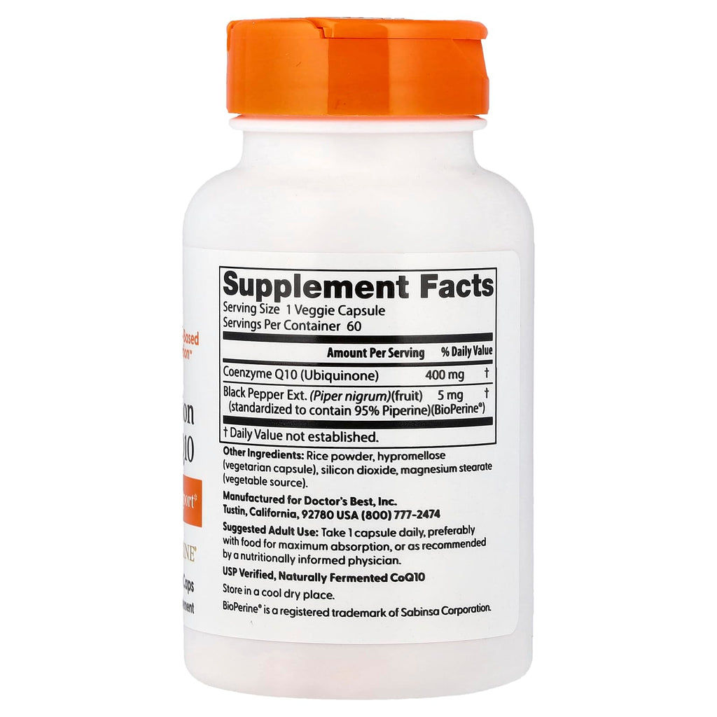Doctor's BEST High Absorption CoQ10 400mg - 60 Vegetarian Capsules - image 2