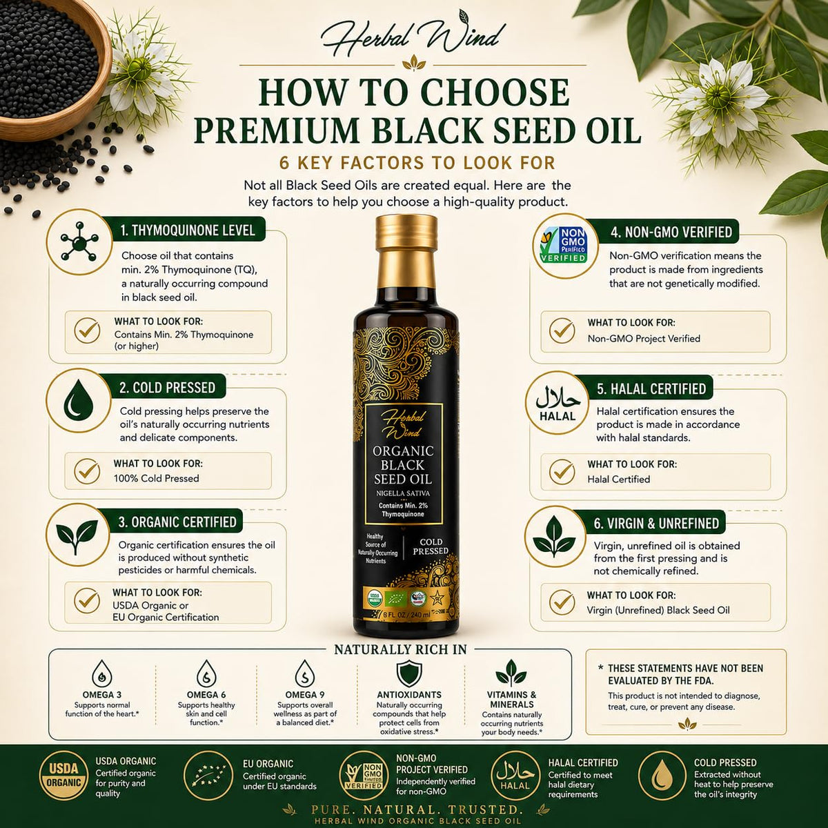 Herbal Wind Black Seed Oil Organic Liquid Immune Support - 8 Fl Oz - image 7