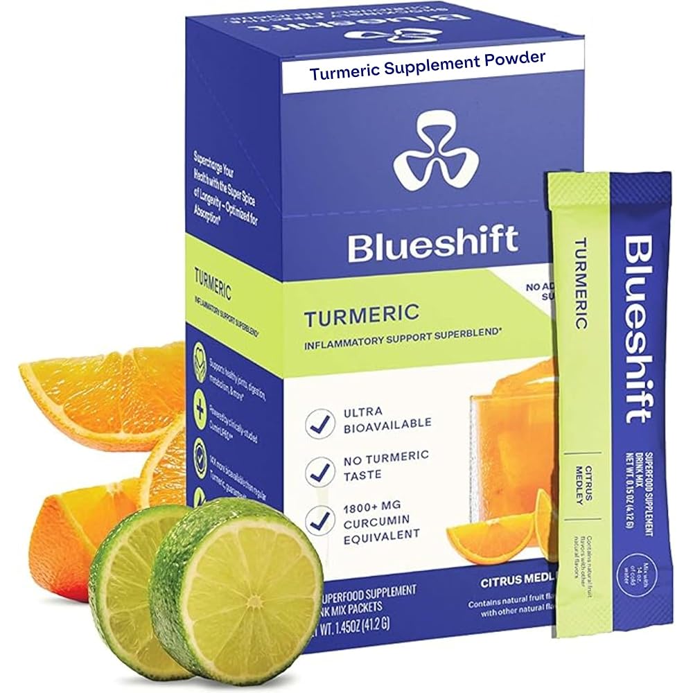 Blueshift Turmeric Citrus Medley Powder Sticks - 10 Pack