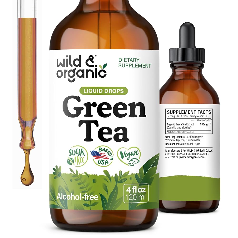 Wild & Organic Green Tea Extract Drops - Organic Green Tea Liquid