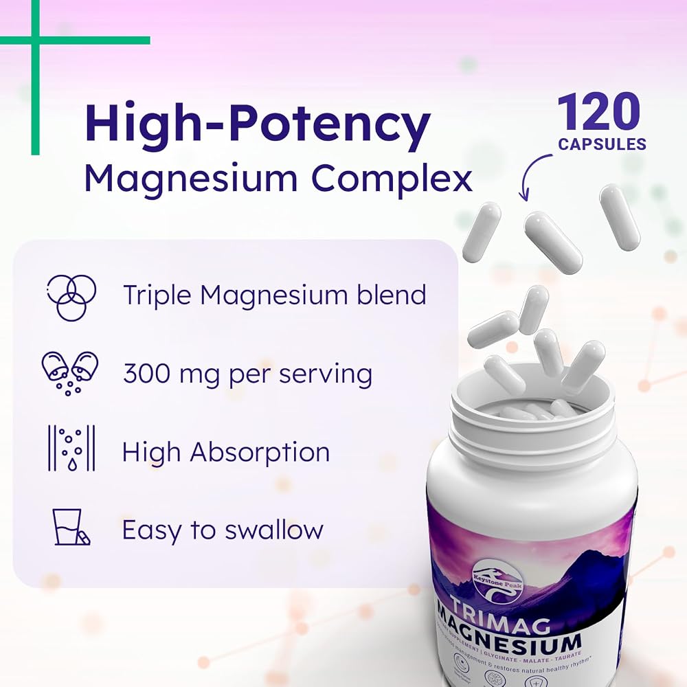 Keystone Peak Triple Magnesium Complex 300mg - 120 Capsules - image 2