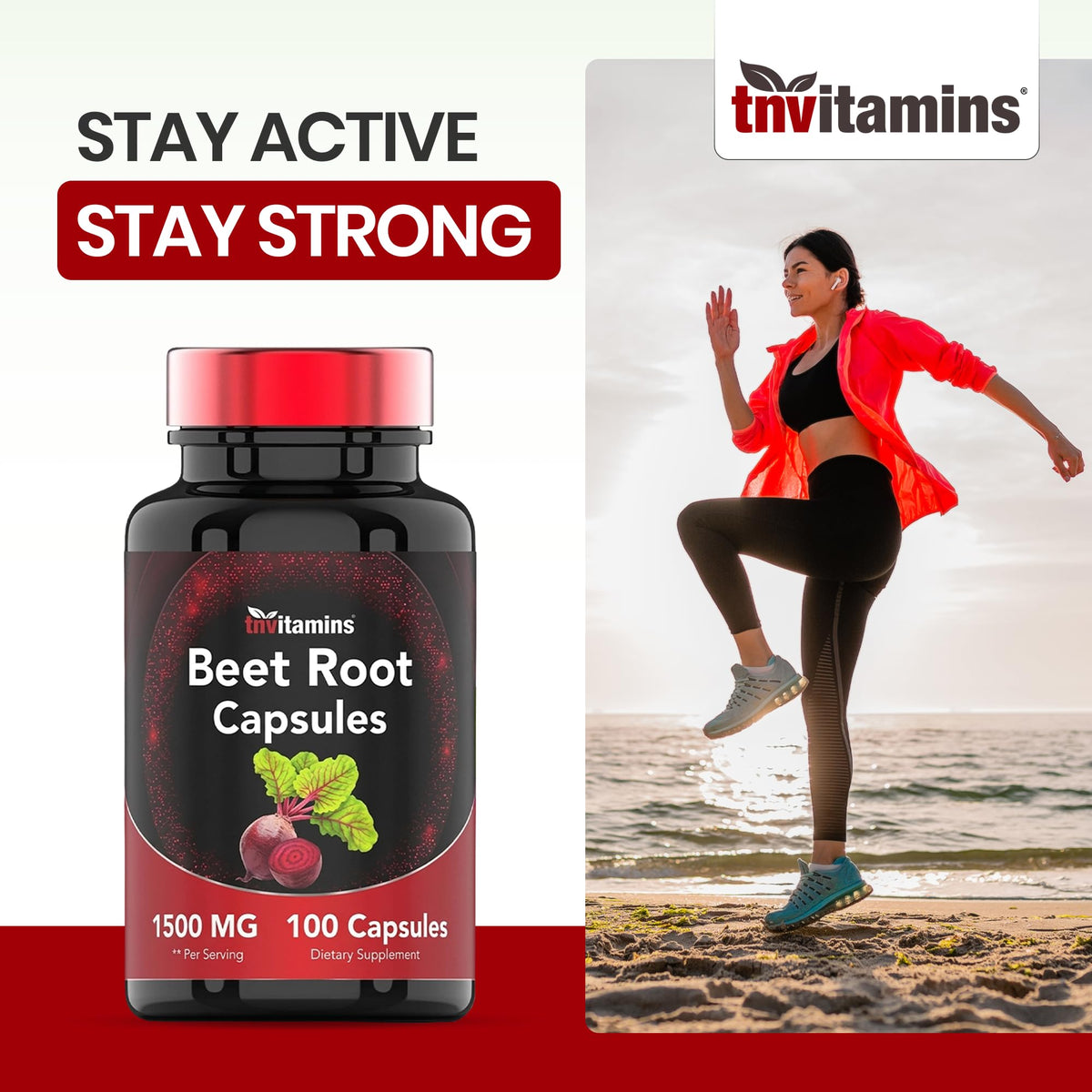 TNVitamins Beet Root Capsules 1500 mg - 100 Capsules - image 5
