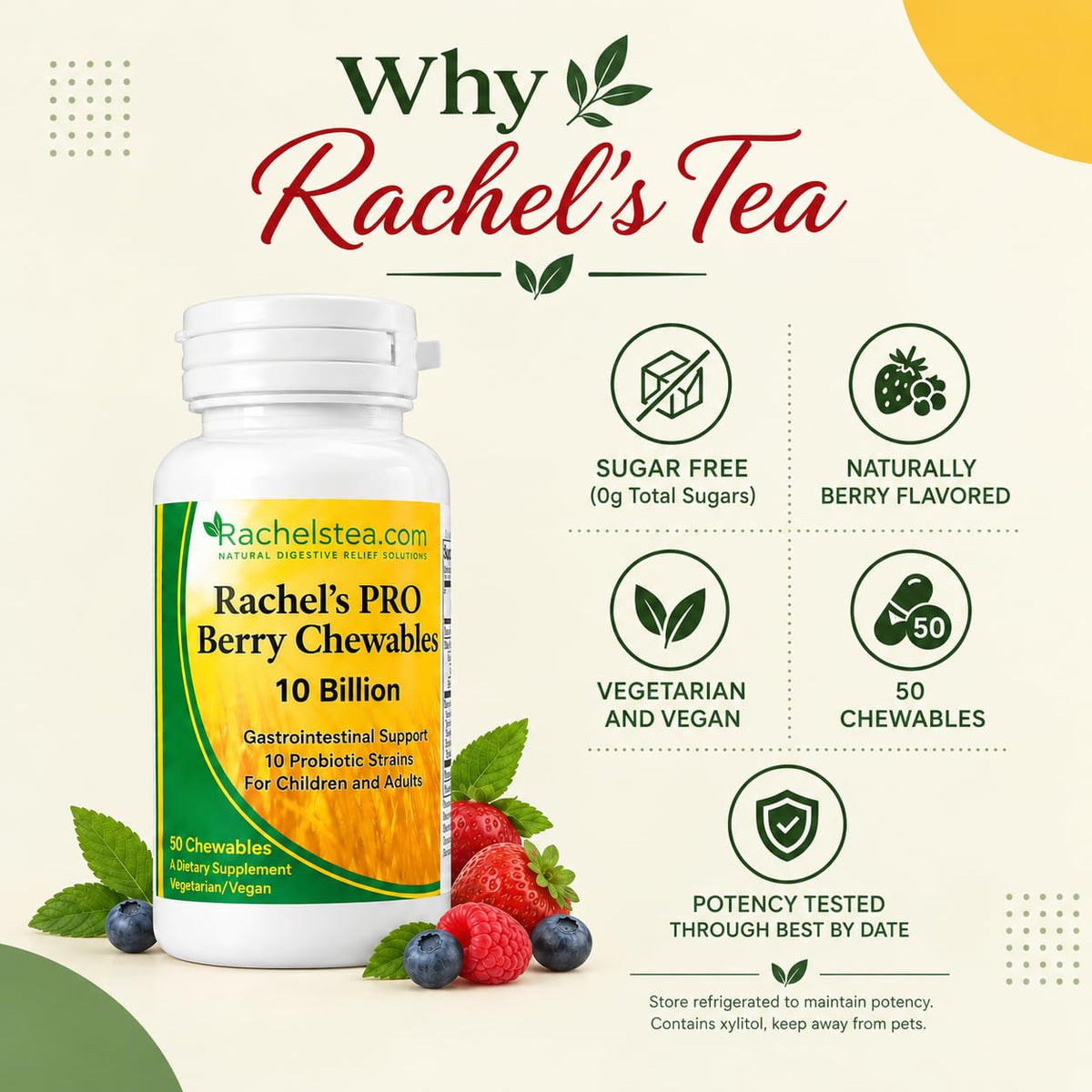 Rachel's PRO Berry Chewables Probiotic 10 Billion CFU - 50 Chewables - image 4