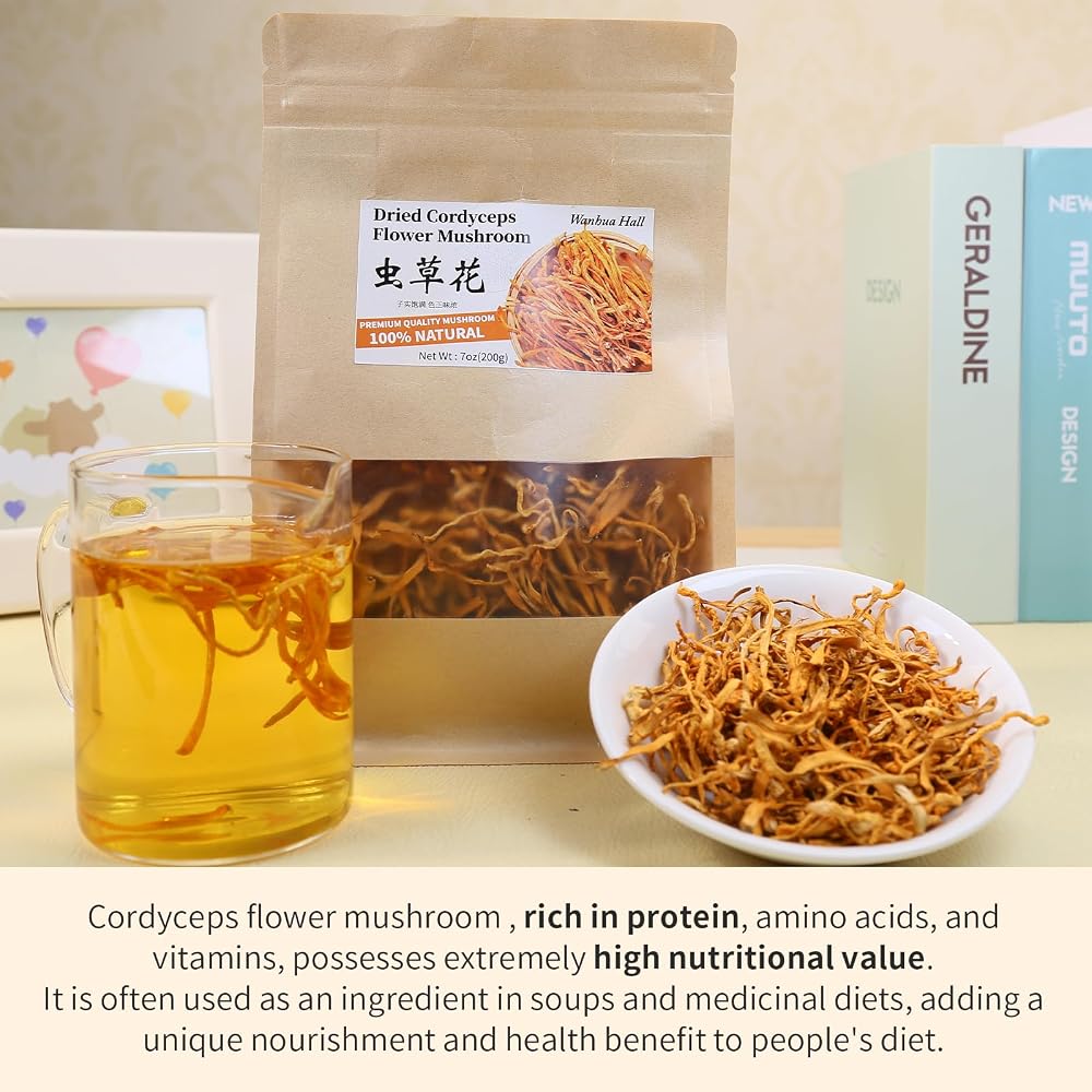 Wanhua Hall Cordyceps Flowers Dried Mushroom - 7.05 oz - image 4