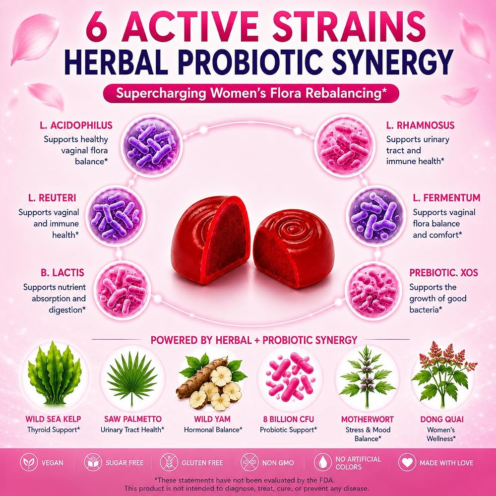 Biotics2 Flora Vaginal Probiotics pH Balance Gummies - 60 Count - image 4