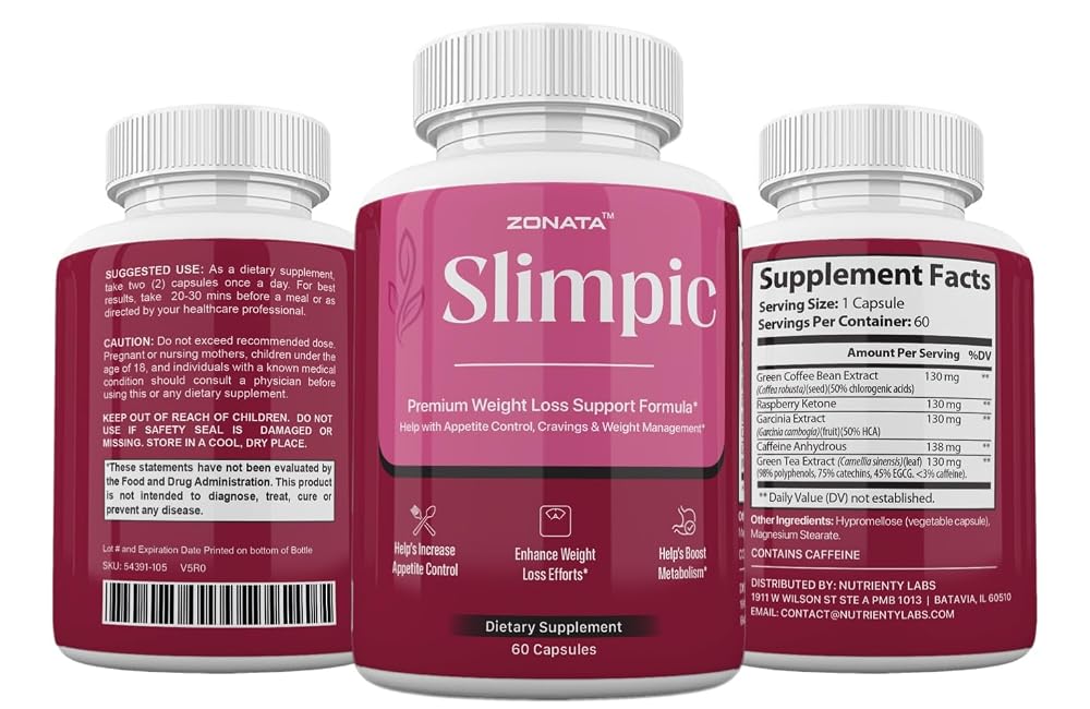 Zonata Slimpic Capsules with Apple Cider Vinegar & Raspberry - 120 Count - image 4