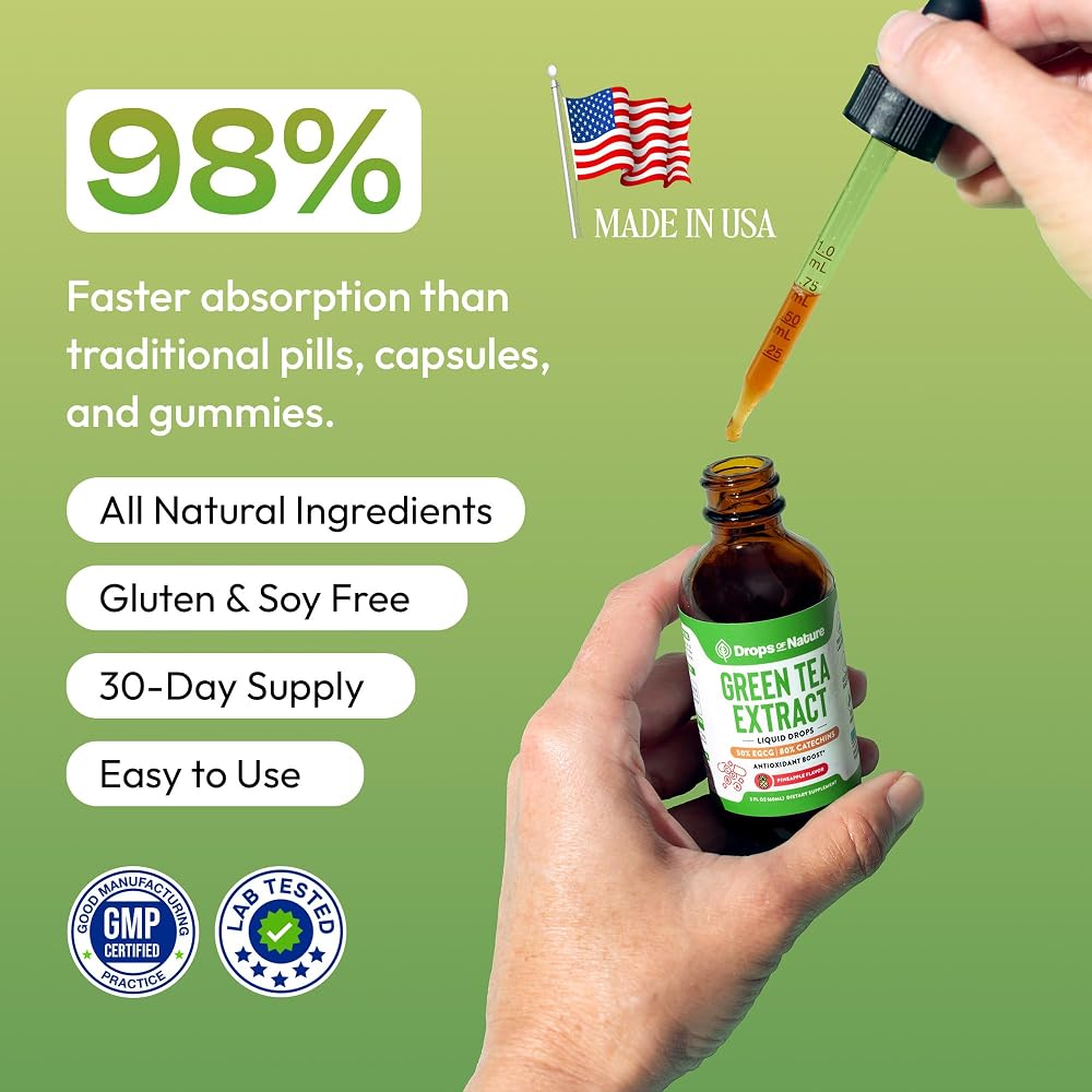 Drops of Nature Green Tea Extract 10:1 Liquid - 60 mL - image 5