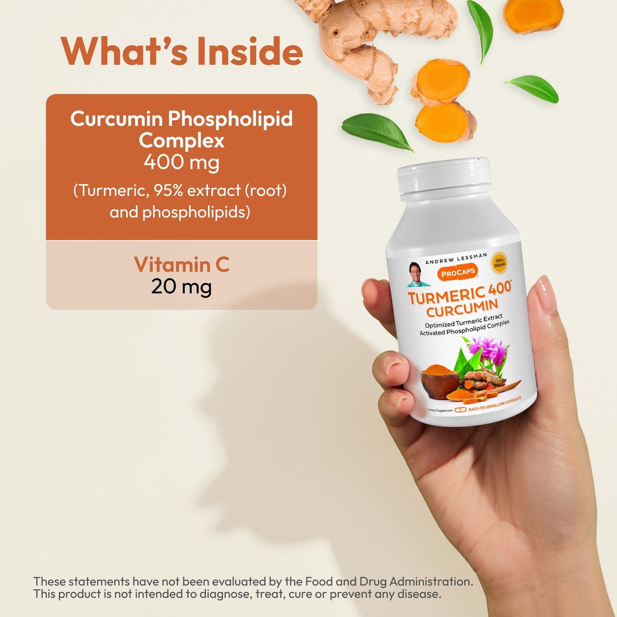 ANDREW LESSMAN Turmeric 400 - Capsules - 95% Curcuminoids as