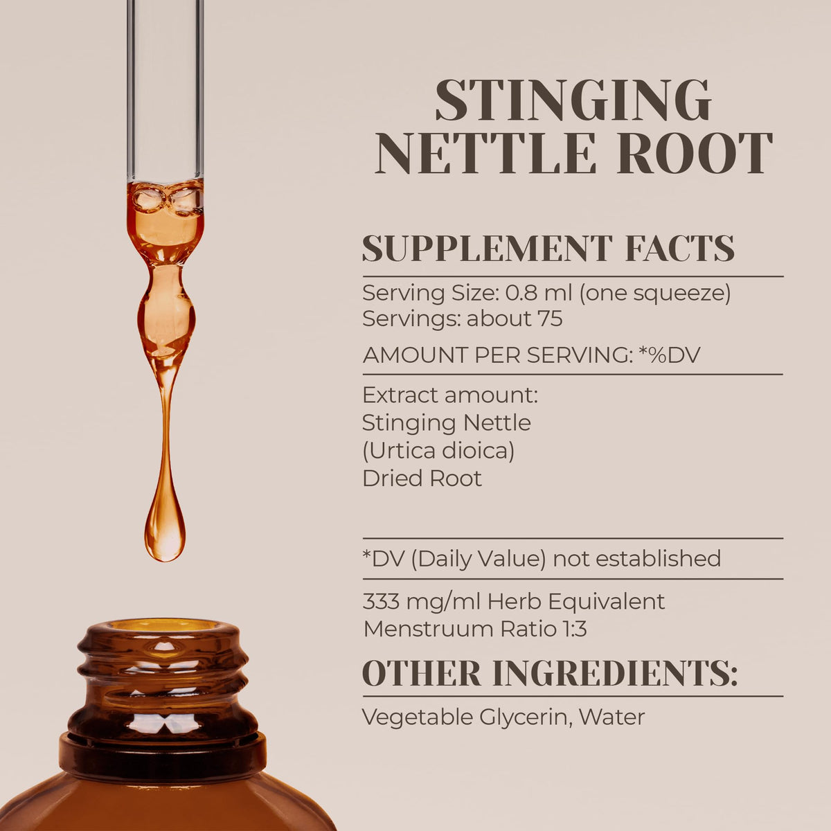 Garden Organics Stinging Nettle Root Alcohol-Free Natural Tincture