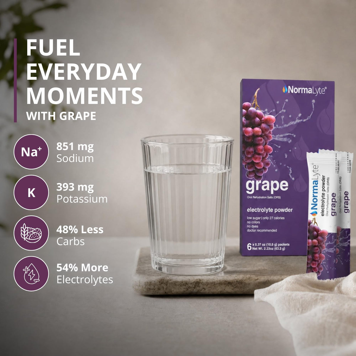 NormaLyte Grape Electrolyte Powder Packets - 6 Count - image 5