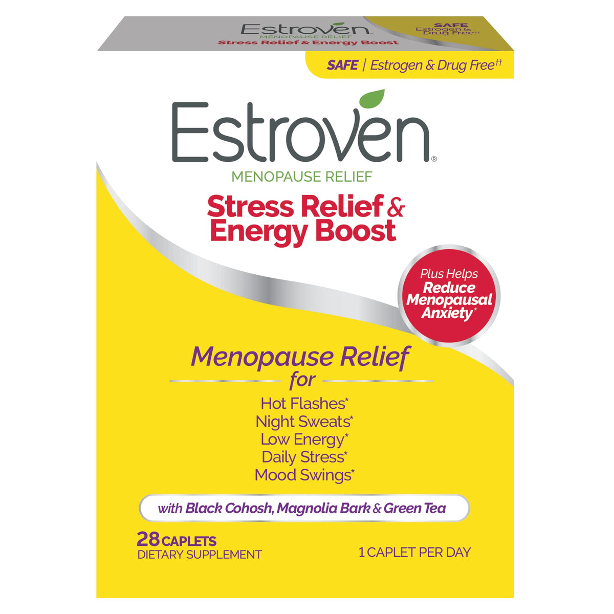 Estroven Stress Relief & Energy Boost Menopause Relief - 28 Capsules