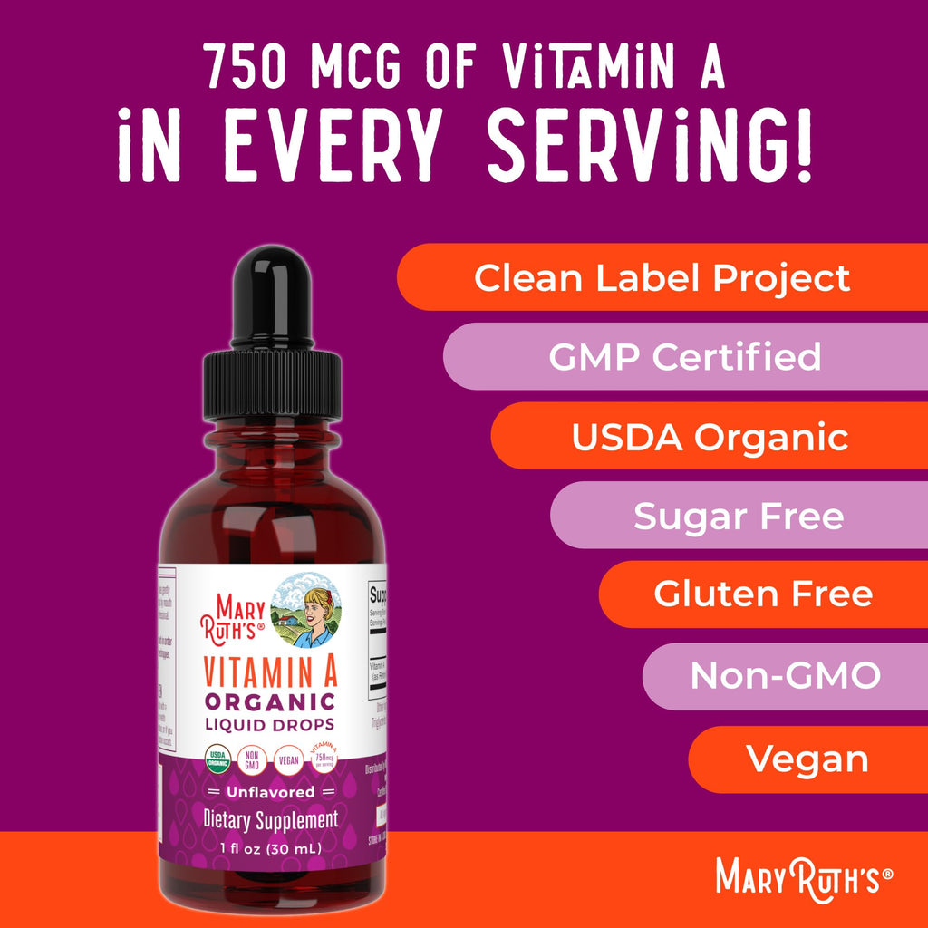 MARYRUTH'S USDA Organic Vitamin A Liquid Drops - 1 Fl Oz - image 7