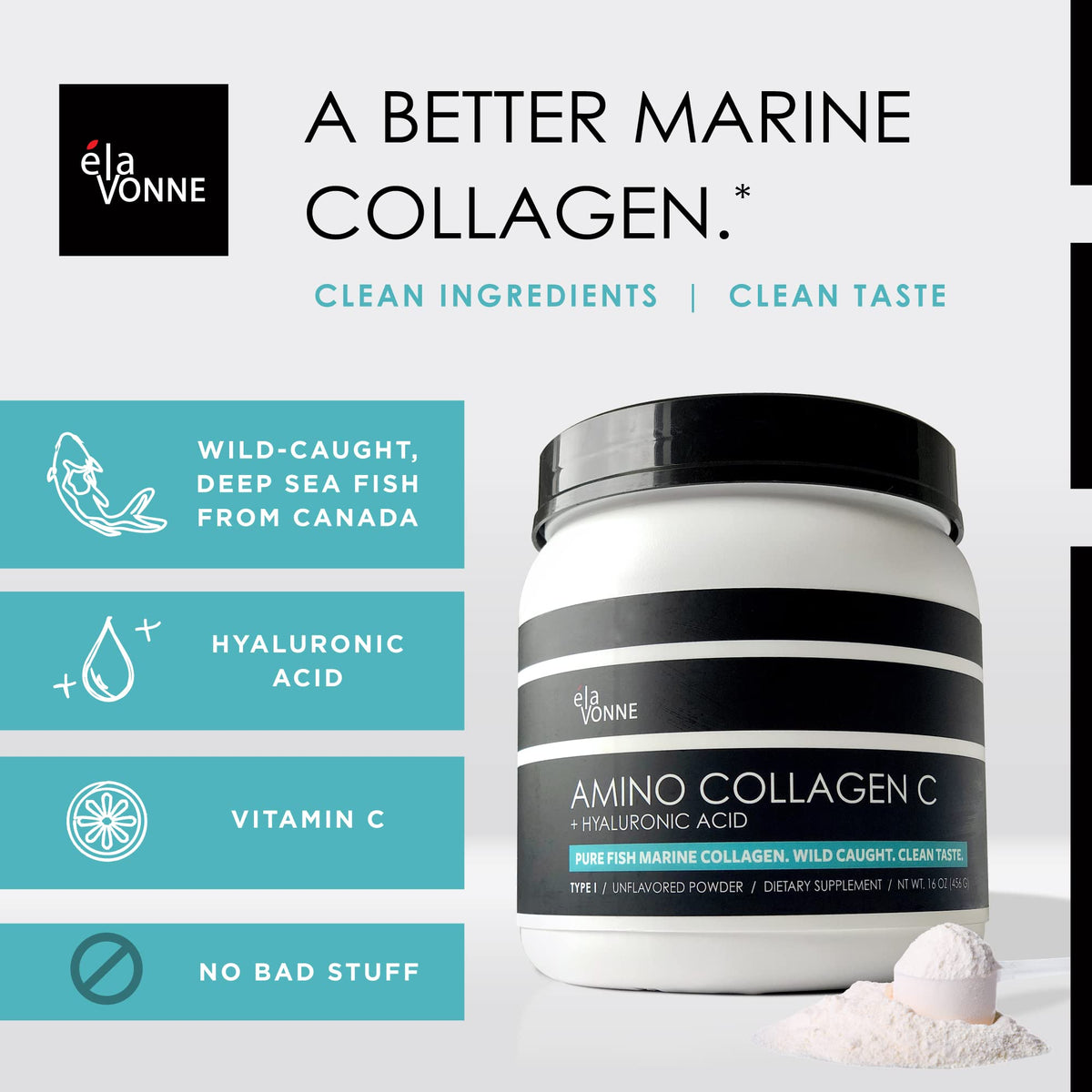 E´LAVONNE E'LAVONNE Amino Collagen C with Hyaluronic Acid Powder - 60 Servings - image 2
