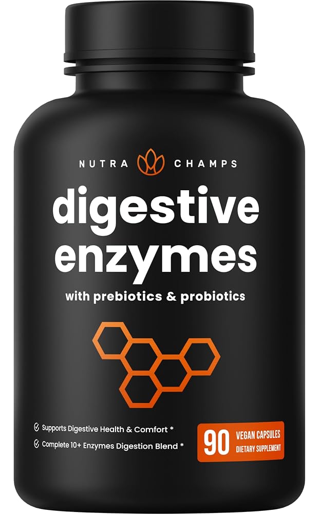 NutraChamps Digestive Enzymes with Probiotics for Bloating - 90 Capsules