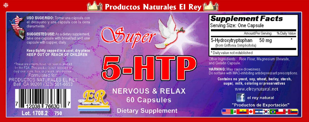 Productos Naturales El Rey 5-HTP Capsules - 1 Count - image 2