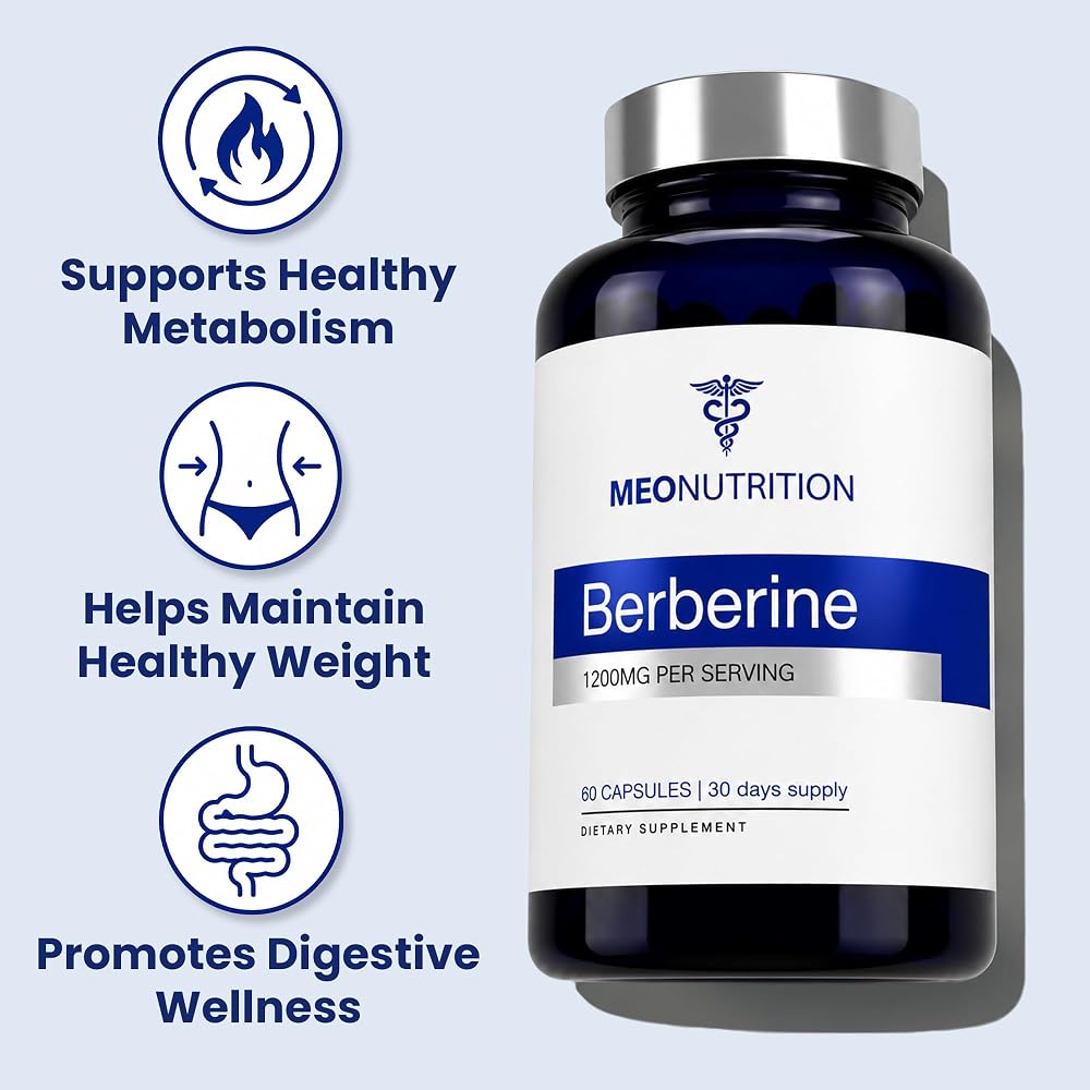 Meo Nutrition Berberine 1200mg HCI Supplement - 60 Capsules - image 2